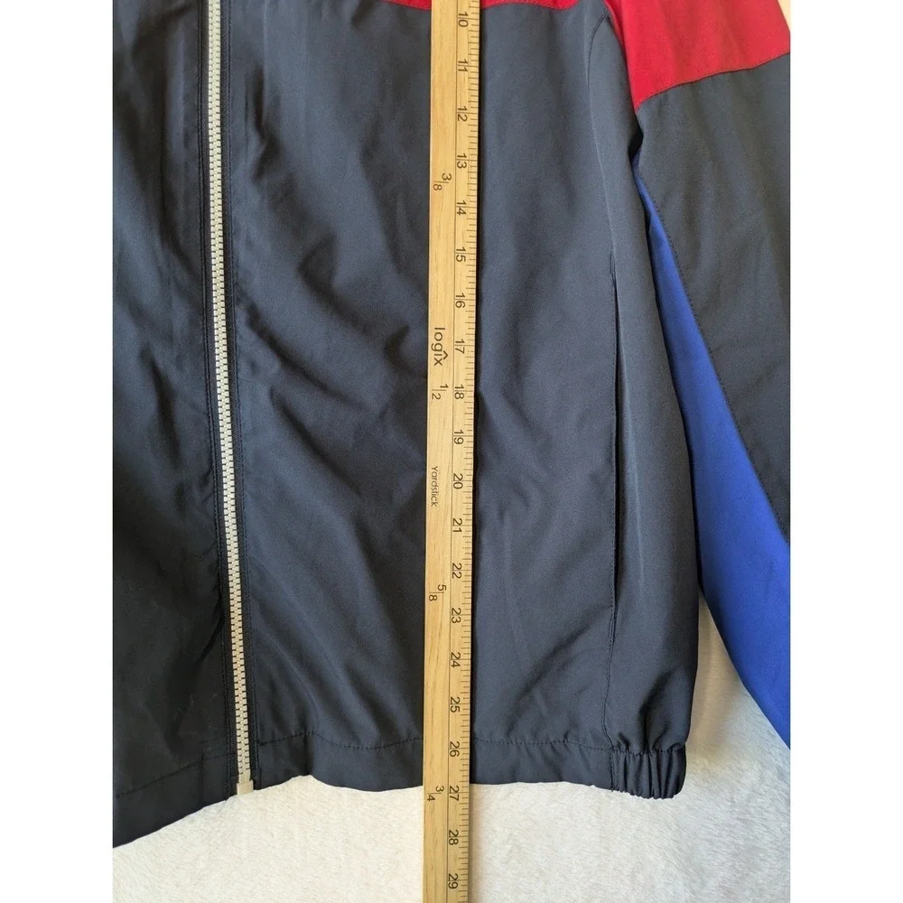 Nautica Men's Rain Jacket Small‎ Red Blue Colorblock Waterproof Windbreaker